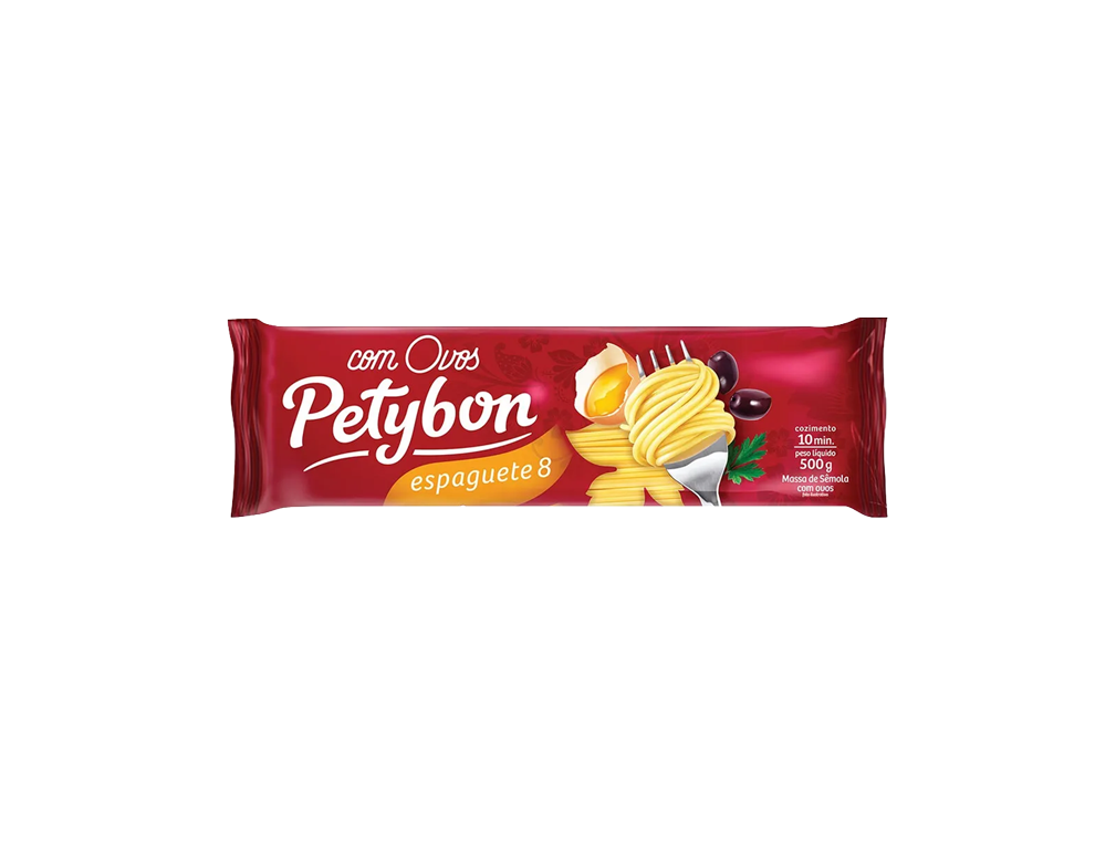 MACARRÃO ESPAGUETE Nº 8 COM OVOS PETYBON 500 G (FDO 24 PCT)